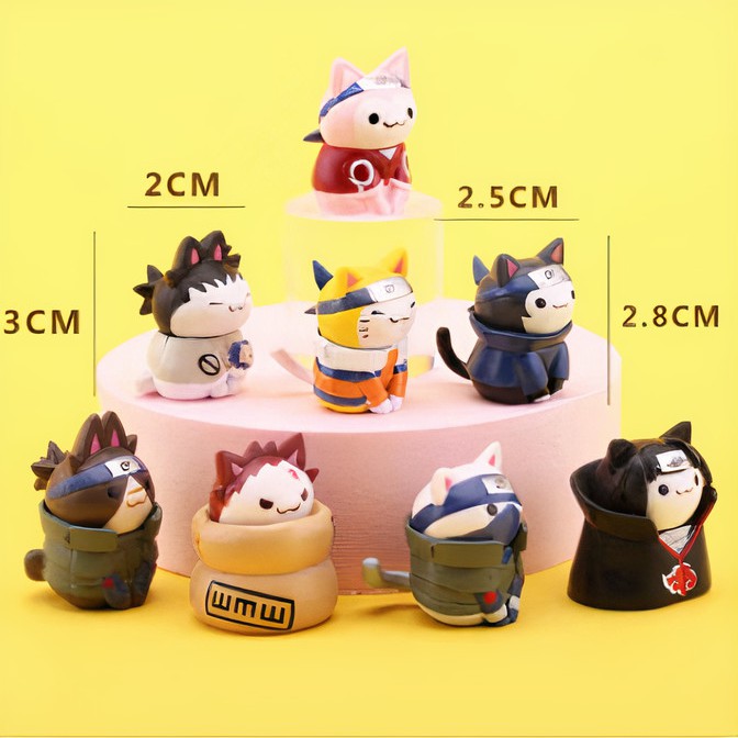 Mô hình BIỆT ĐỘI NARUMEOW figure Mèo anime NARUTO Kakashi Sasuke Sakura Itachi Shikamaru Gaara hoạt hình trưng bày chibi