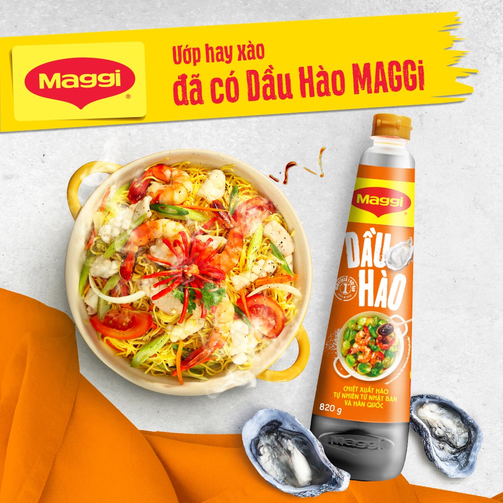 Combo Maggi gia vị đậm đà: 1 nước tương đậu nành đậm đặc 700ml + 1 hạt nêm xương hầm 3 ngọt heo 900g + 1 dầu hào 820g