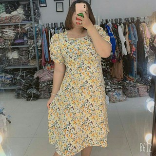 Đầm hoa vàng cổ vuông 🌻🌺🌸🌷
