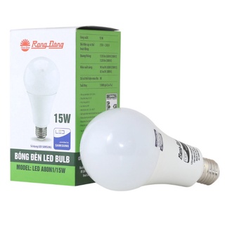 Bóng đèn led bulb a80n1/15w 15w sáng trắng, vàng đui e27 - rạng đông