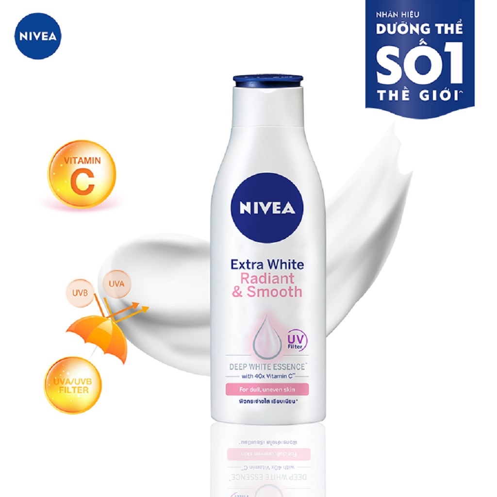 [Mã COSGLORIAT3 -8% đơn 250K] Sữa Dưỡng Thể NIVEA Dưỡng Da Trắng Mịn 250ml - 83805