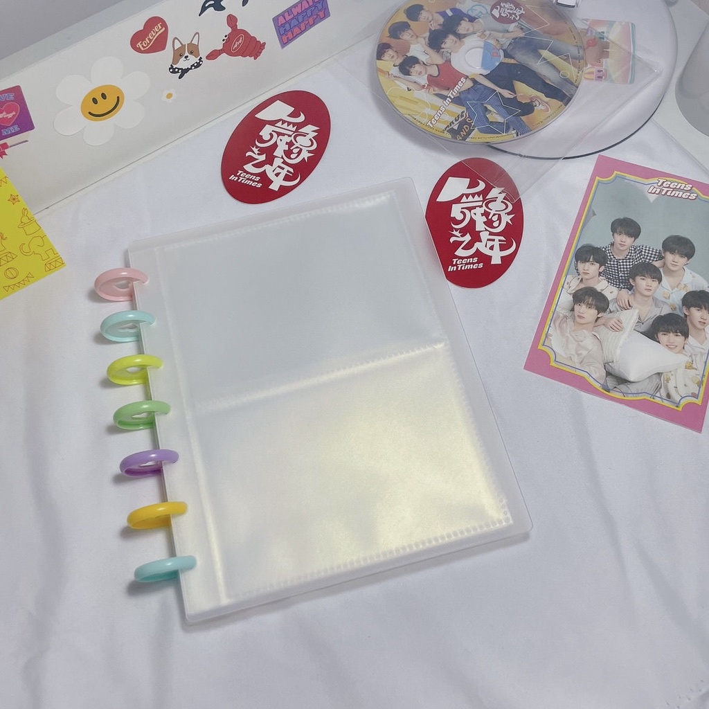 Sổ Còng Binder Bìa kẹp 4 ô gáy còng dùng đựng ảnh idol kpop làm cuốn nhật ký 3inch 5inch 7inch