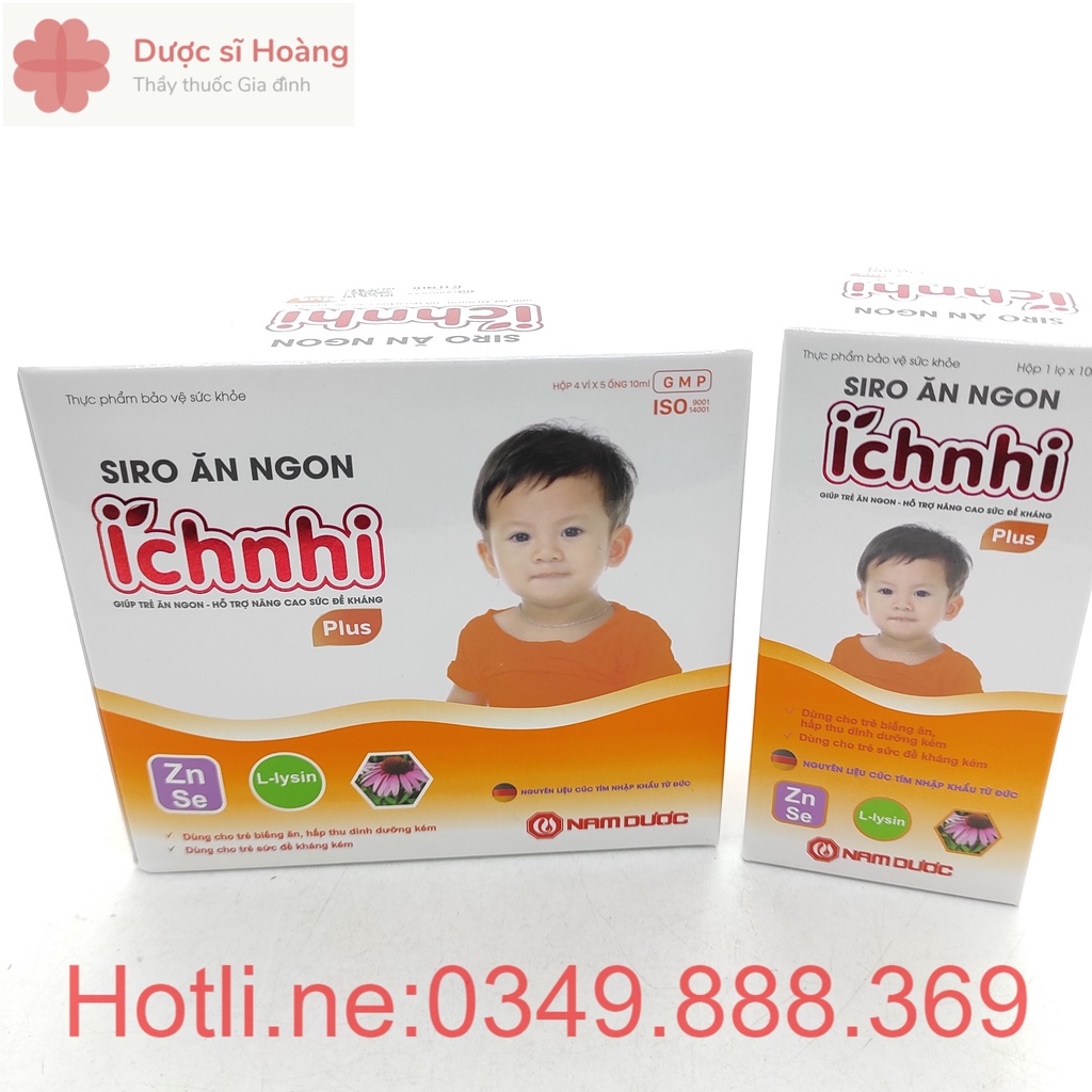 Siro Ăn Ngon ÍCH NHI PLUS - Chuyên Biệt Cho Trẻ Biếng Ăn - Bé Ăn Ngon Hơn, Hấp Thu Tốt Hơn