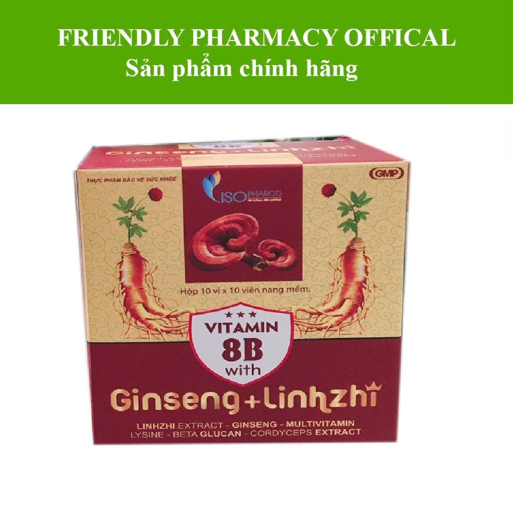 VITAMIN 8B WITH GINSENG + LINHZHI Isopharco - Hỗ trợ tăng sức đề kháng, phục hồi sức khỏe ốm dậy (100 viên)