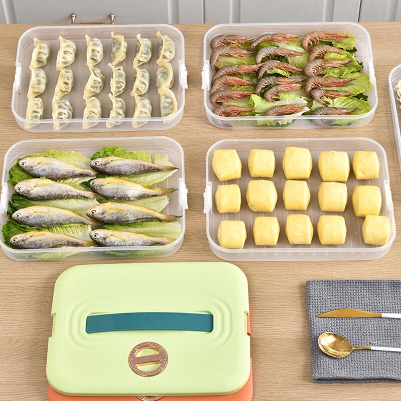 ONLY HOUSE Hộp Đựng Bánh Bao Đông Lạnh Nhiều Tầng Sức Chứa Lớn Để Tủ Lạnh Thời Gian Bảo Quản Hẹn Giờ