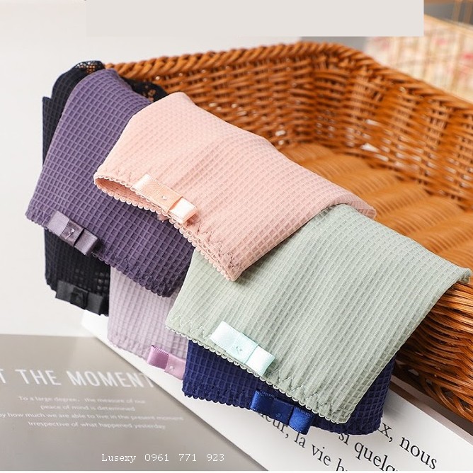 Quần lót nữ cao cấp phối ren xinh xắn - Quần lót nữ dễ thương màu hồng tím xanh da đen