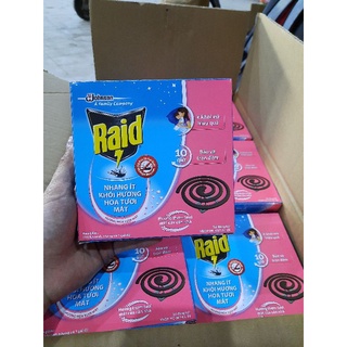 Nhang muỗi hương hoa ít khói Raid 10 khoanh