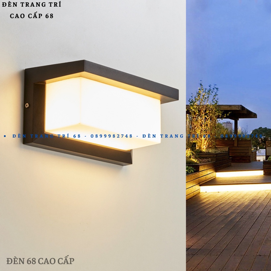 Đèn ốp tường hình chữ nhật ánh sáng LED chống nước hiện đại trang trí không gian tường cổng,tường rào