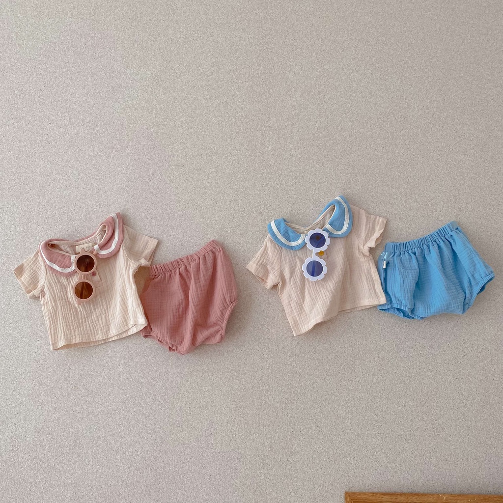 (Hàng thiết kế) Bộ xô thủy thủ bé trai - bé gái (2 màu)