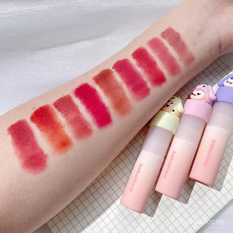 [Hàng mới về] Son kem KAKASHOW nhiều màu tùy chọn chống thấm nước thiết kế dễ thương
