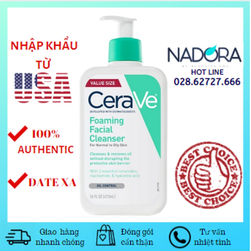 [ĐỦ SIZE] Sữa Rửa Mặt CeraVe FOAMING - Da Dầu | BigBuy360 - bigbuy360.vn