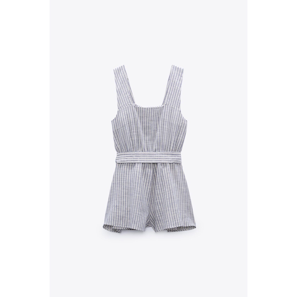 ZARA -Bộ jumpsuit sọc thắt lưng nữ 00387065104