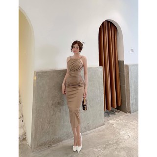 ĐẦM LỤA BODY FORM QUA GỐI NHÚN EO 2 DÂY