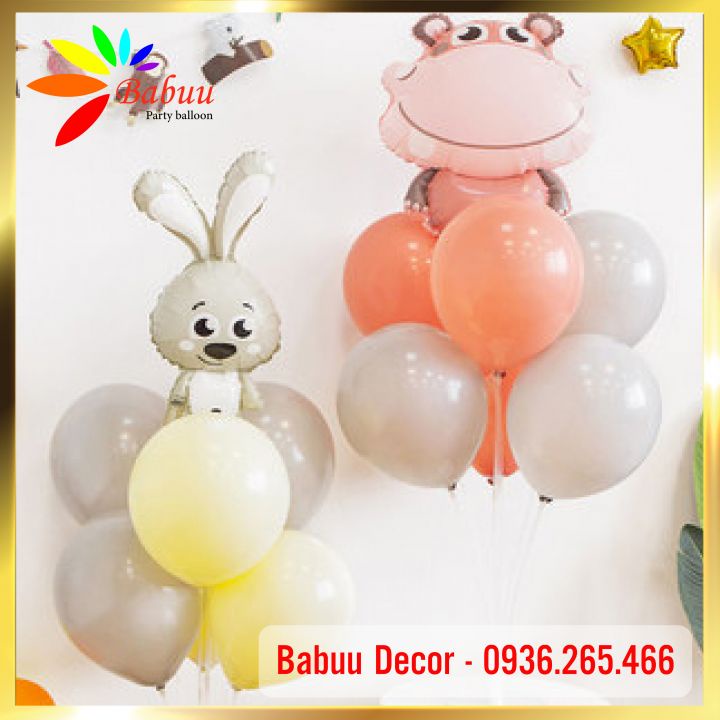 Trụ + bóng hình động vật ngộ nghĩnh, đáng yêu trang trí sinh nhật cho bé BabuuDecor