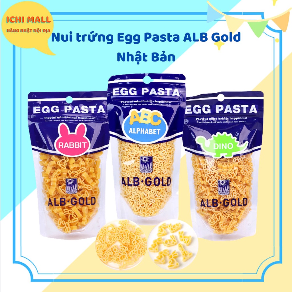 (DATE 2023/2024) Mì Nui Trứng ALB - GOLD EGG Pasta Nhật Bản