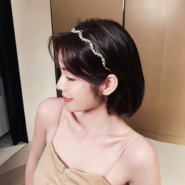 (0516) Bờm Tóc Đính Ngọc Đá Hàn Quốc Ziczac Tiểu Thư