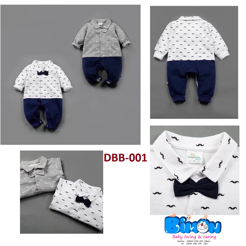 Bộ Bodysuit Áo Sơ Mi Kèm Nơ Phong Cách Soái Ca ^^