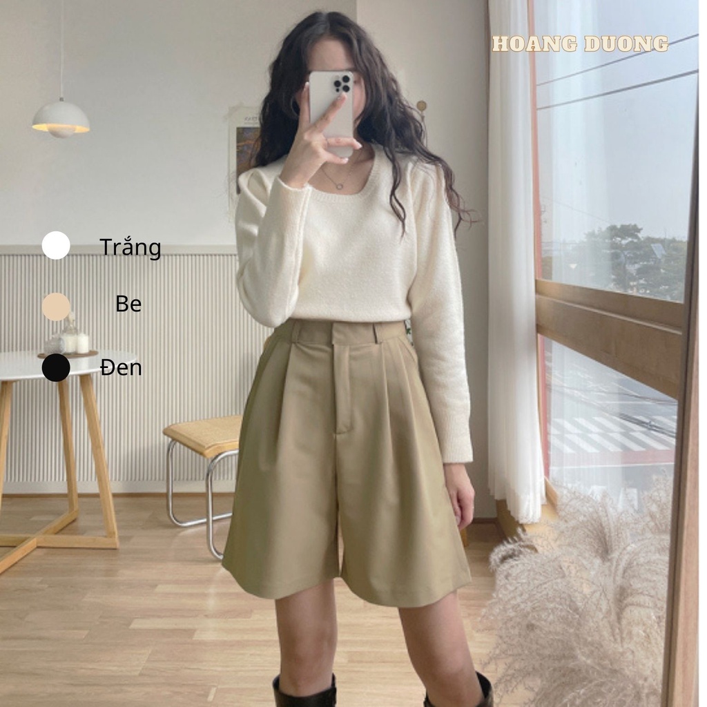 Quần Short Nữ Ống Rộng Mặc Nhà Chất Tuyết Mưa Xinh Xắn, Quần Lửng Ống Rộng Cân Nặng Từ 40kg - 65kg0