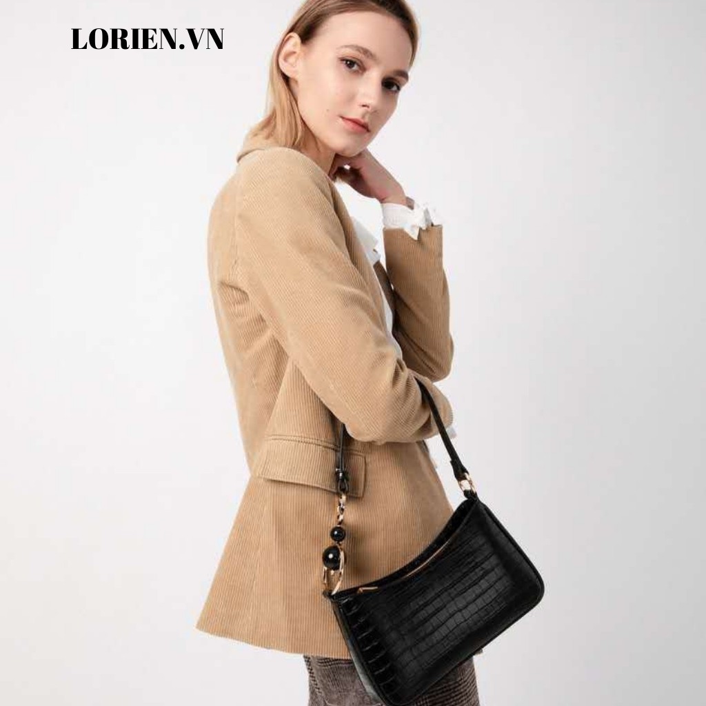 Túi kẹp nách nữ da vân cá sấu loại 1 - LORIEN - Túi xách nữ quai ngọc size 21 Da mềm kẹp nách tiêu thư hàn quốc đẹp | BigBuy360 - bigbuy360.vn