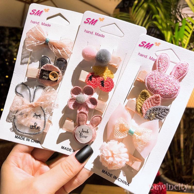 Bộ 4 kẹp tóc phong cách Hàn Quốc xinh xắn cho bé gái