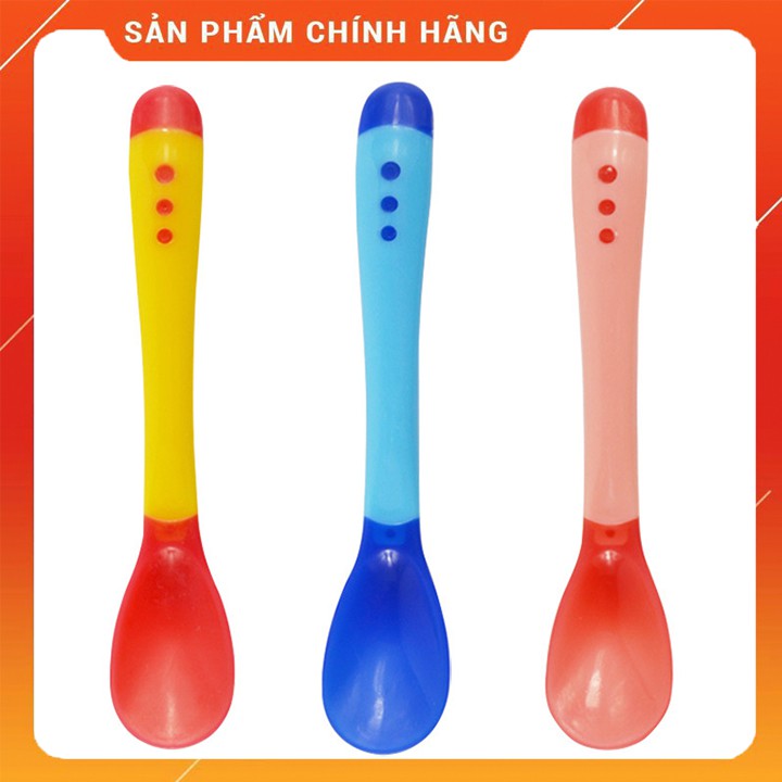 Thìa ăn dặm báo nóng bón cháo đút bột chất liệu silicon an toàn cao cấp