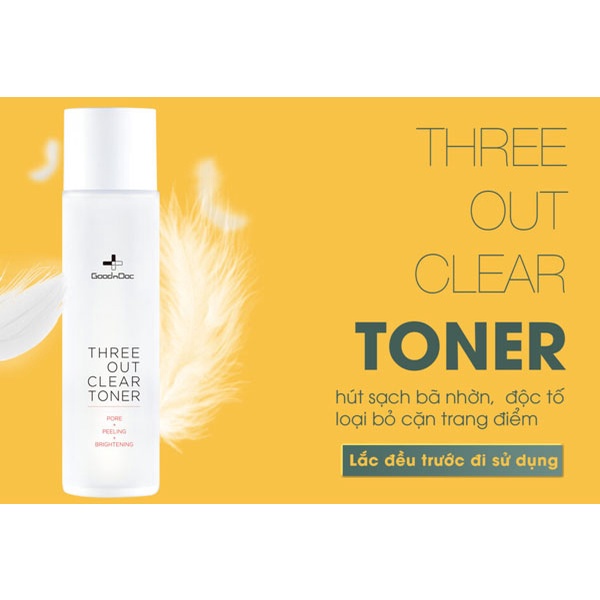 Nước Cân Bằng Da Three Out Clear Toner GoodnDoc 150ml