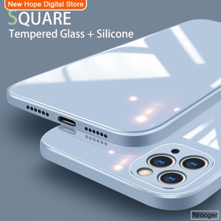 [New Hope Digital]Ốp Lưng Mặt Kính Cường Lực Hình Vuông Cho Iphone 12 Mini 11 Pro Max X Xs Xr 6 6s 7 8 Plus