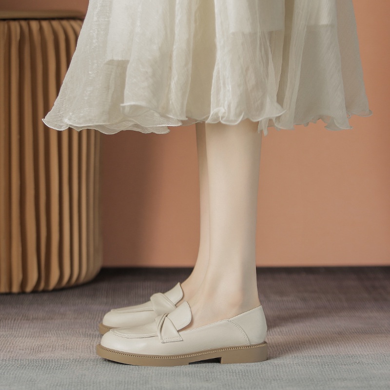 Giày Lười Da Thiết Kế Trẻ Trung Phong Cách Anh Quốc Cho Bạn Gái