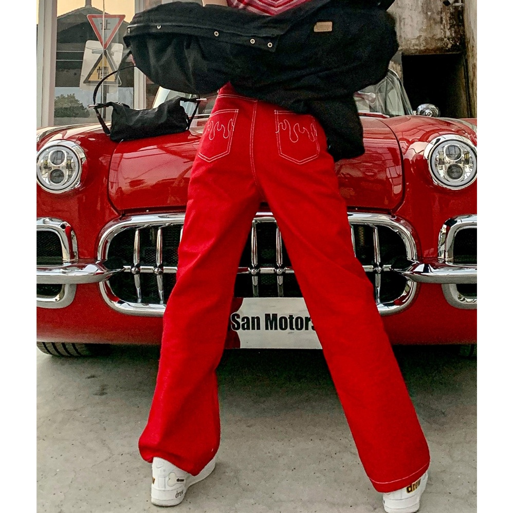 Quần Jean Nữ Ống Rộng Hợp Thời Trang