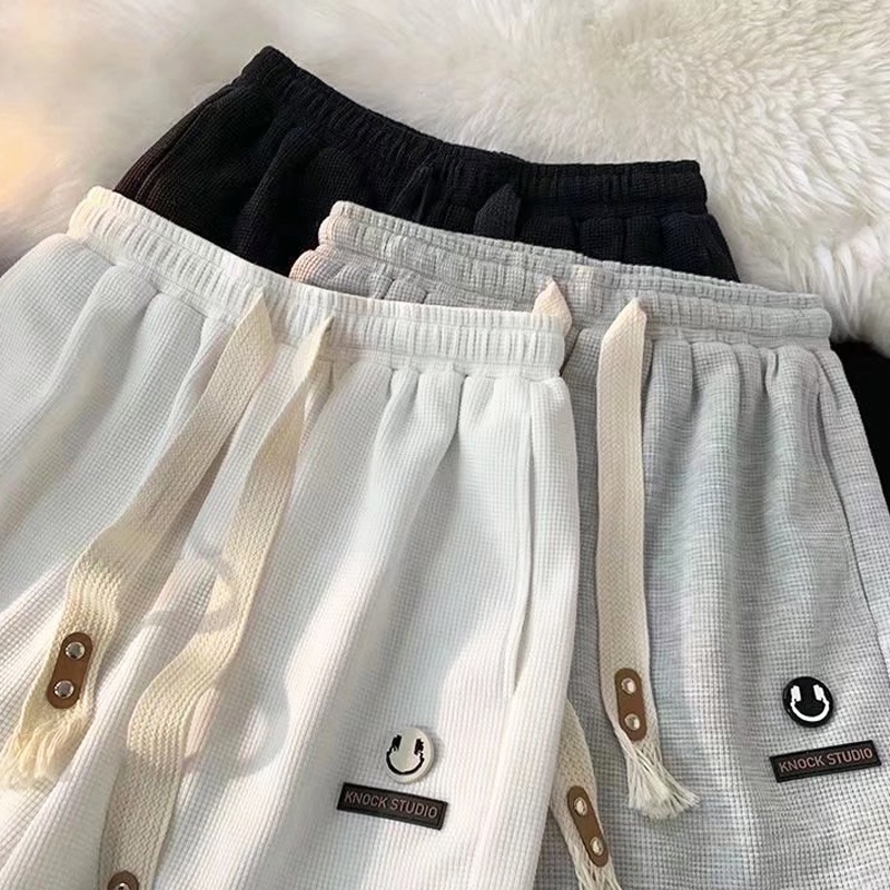 Quần Short Thể Thao Dây Rút Dáng Rộng In Hình Mặt Cười Đơn Giản Thời Trang Mùa Hè Cho Nam