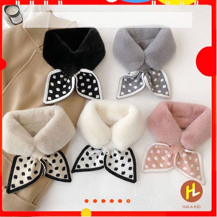 KHĂN LÔNG quàng cổ nữ họa tiết chấm bi HÌNH NƠ Cao cấp Loại đẹp