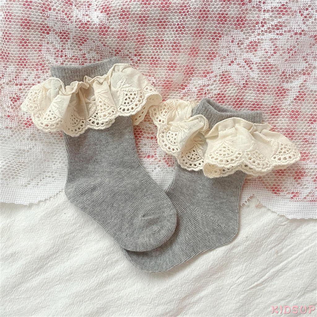 Tất Ren Nhún Bèo Thoáng Khí Dễ Thương Cho Bé Gái 1 Tuổi