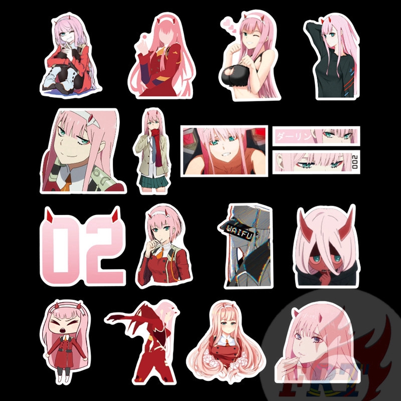 Bộ 50 miếng dán trang trí hình phim anime DARLING in the FRANXX chống nước