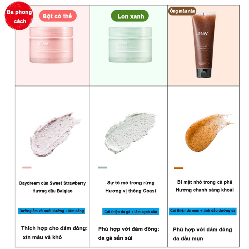 Kem Tắm Tẩy Tế Bào Chết Làm Mềm Da RNW Toàn Thân Giúp Da Trắng Sáng Mịn Màng 250g