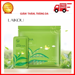 [Túi 15 miếng] Mặt nạ ngủ trà xanh LAIKOU dưỡng ẩm và chống lão hóa mặt nạ dưỡng da mặt nạ ngủ matcha