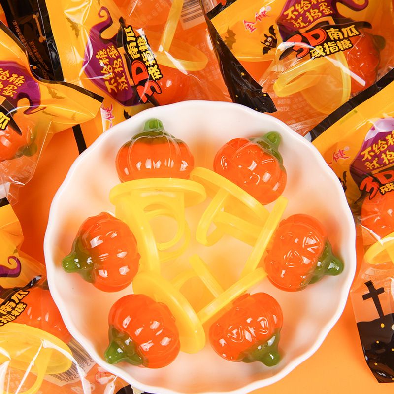 Kẹo nhẫn 3d hình bí ngô hương xoài siêu ngon