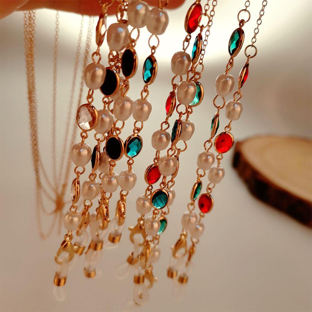 Dây Chuyền Xích Thời Trang Cho Nữ|Dây Buộc Kính Mát Đính Hạt Giá Đỡ