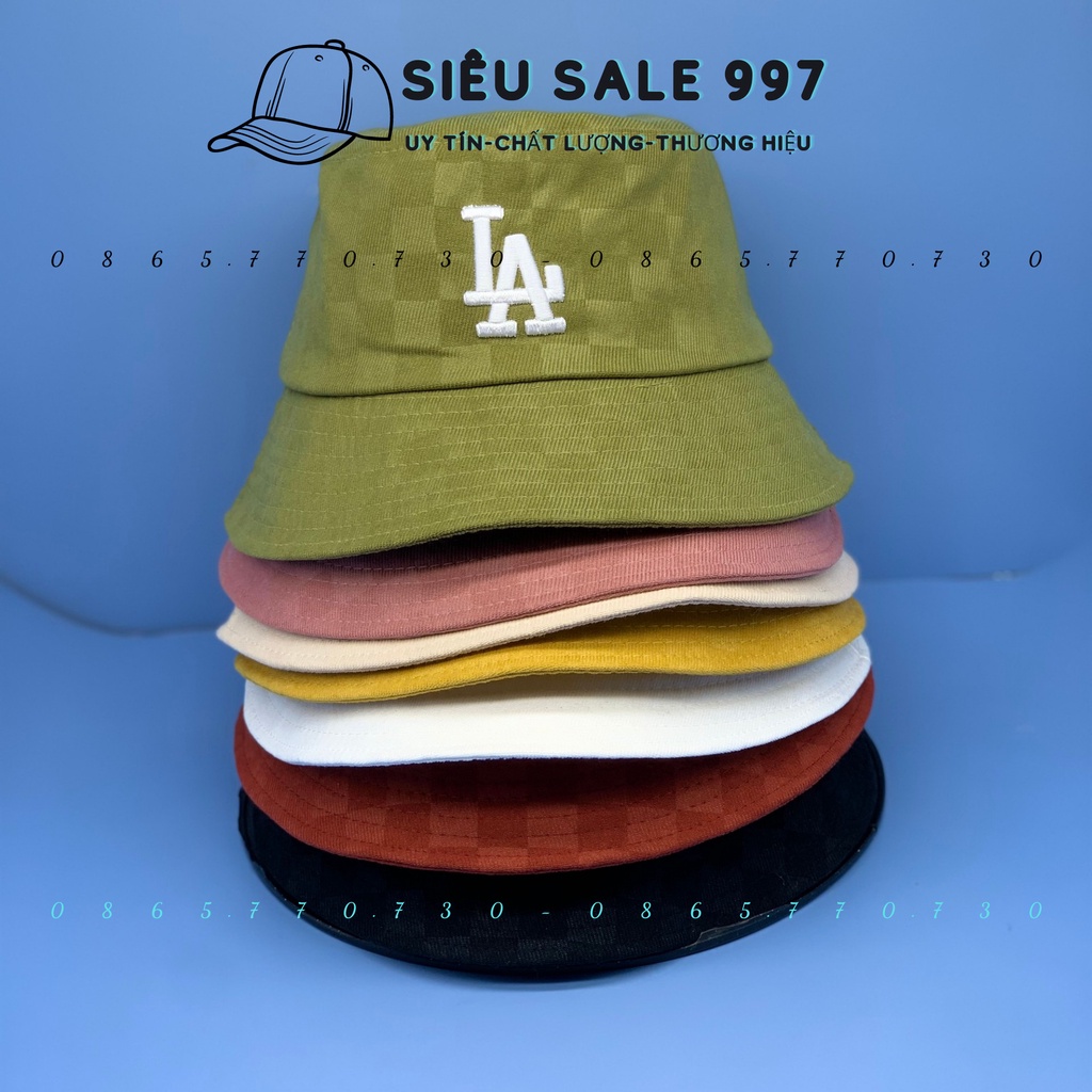 MŨ BUCKET CỤP L-A NHIỀU MÀU HỌA TIẾT CARO THỜI TRANG NAM NỮ PHONG CÁCH HÀN QUỐC