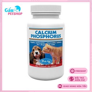 VIÊN NHAI PETAG CALCIUM PHOSPHORUS BỔ SUNG CANXI CHO CHÓ MÈO LỌ 50 VIÊN