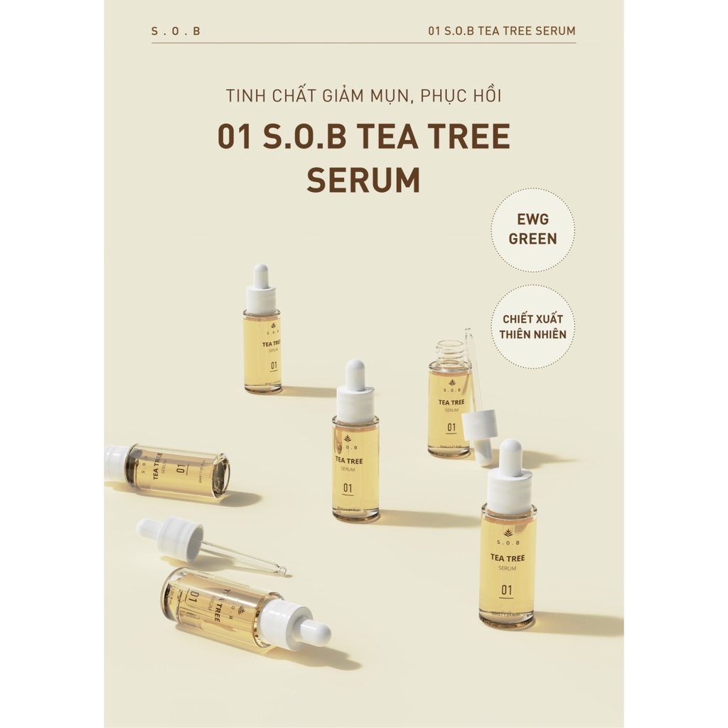 Serum Trắng Da Giảm Mụn S.O.B Tea Tree Serum 30ml