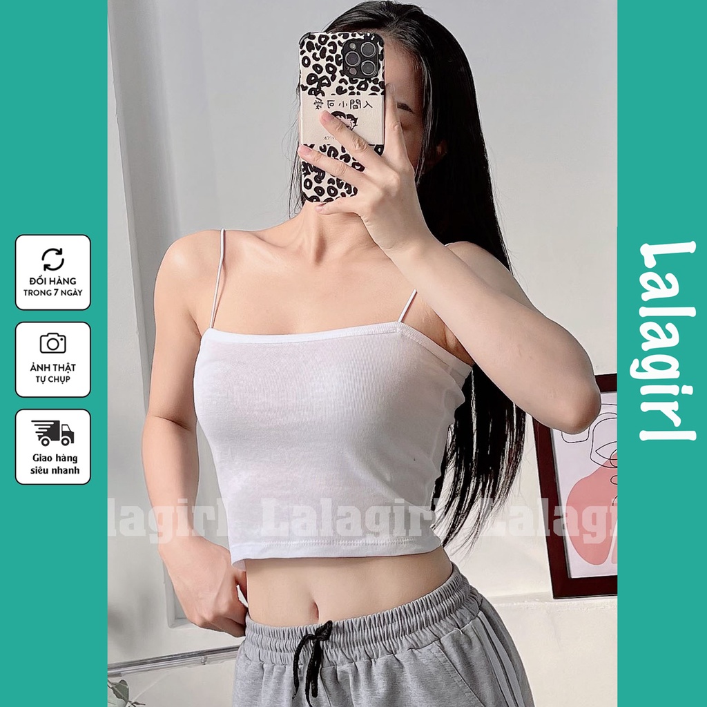 Áo 2 Dây Sợi Bún Thun Gân Đẹp 100% Cotton, Áo Croptop Ôm Mặc Trong Siêu Mát [A2D]