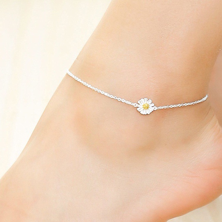 Lắc chân hoa cúc bạc ý S925 - LC39 | BigBuy360 - bigbuy360.vn