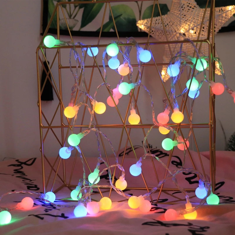Dây Đèn Led 4 Kích Cỡ Hình Quả Bóng Nhỏ Bằng Dây Đồng Kèm Hộp Pin Trang Trí Tiệc Cưới / Giáng Sinh