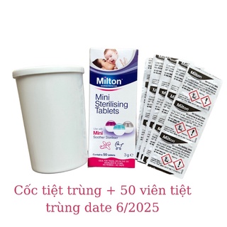 Hộp 50 Viên tiệt trùng cốc nguyệt san Milton và Cốc tiệt trùng