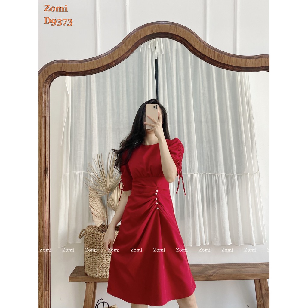 [Mã SKAMSALEP6 giảm 10% tối đa 100K đơn 150K] Đầm nữ nhún thân đính ngọc hàng thiết kế cao cấp ZOMI D9373 | BigBuy360 - bigbuy360.vn