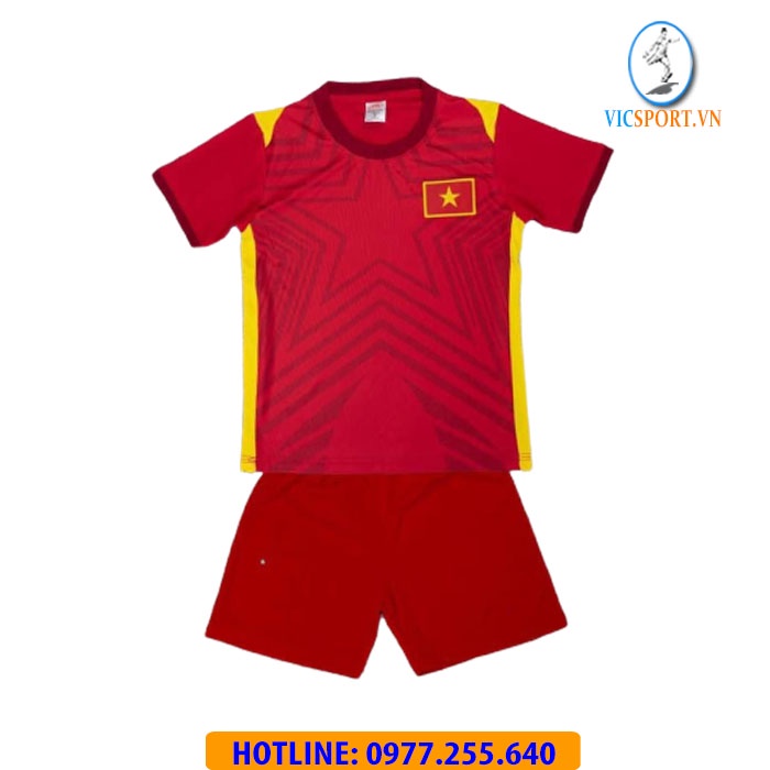 Áo Đá Banh, Quần Áo Bóng Đá Trẻ Em Đội Tuyển Việt Nam Mới Nhất, Đủ Màu,Thoáng Mát - Vicsport