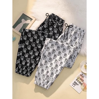 Quần lanh dài nữ jogger ống rộng bo gấu chất vải mềm nhẹ mát freesize bigsize