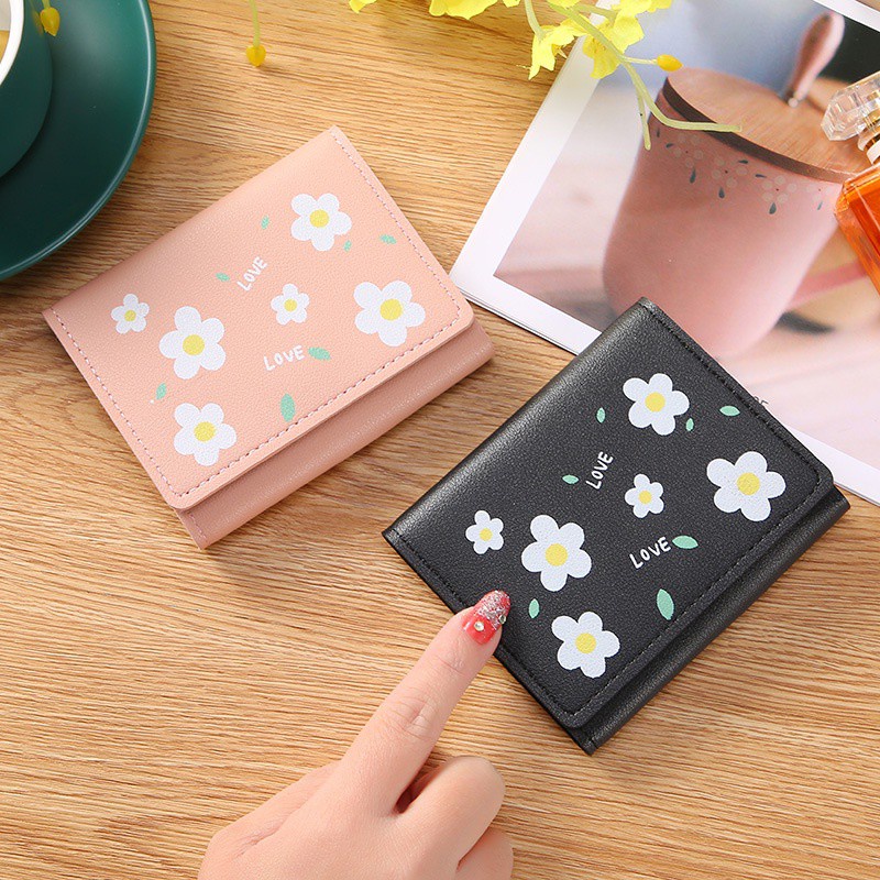 Ví Gấp Ngắn In Họa Tiết Thời Trang Cho Nữ