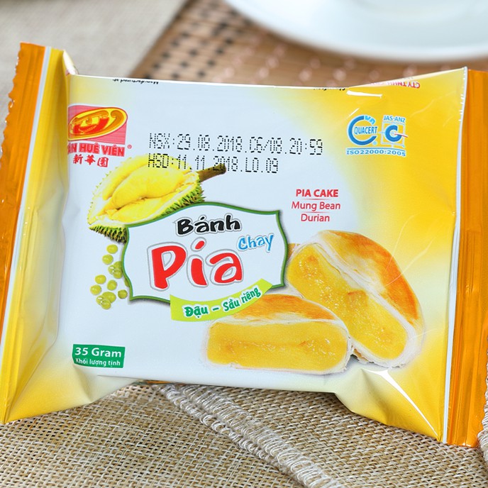 Bánh pía chay đậu xanh sầu riêng mini 500g, bánh pía chay Tân Huê Viên không trứng [TÚI 12 BÁNH] | BigBuy360 - bigbuy360.vn