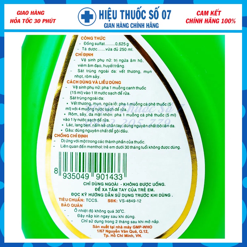 Dung dịch vệ sinh phụ nữ, ddvs phụ nữ Gynofar the mát, dễ chịu, không gây dị ứng, hiệu quả chai 250ml (Có che tên)